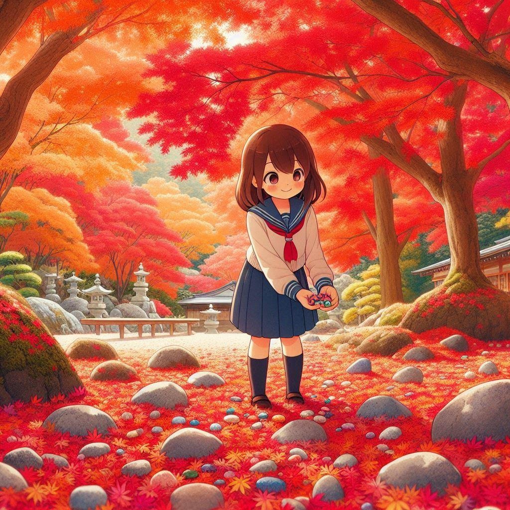 紅葉といしころ