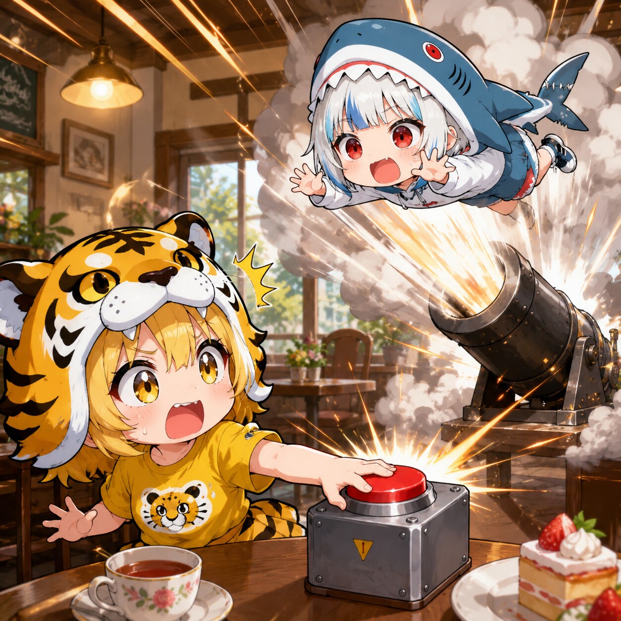 ボタンを押したら… | の人気AIイラスト・グラビア