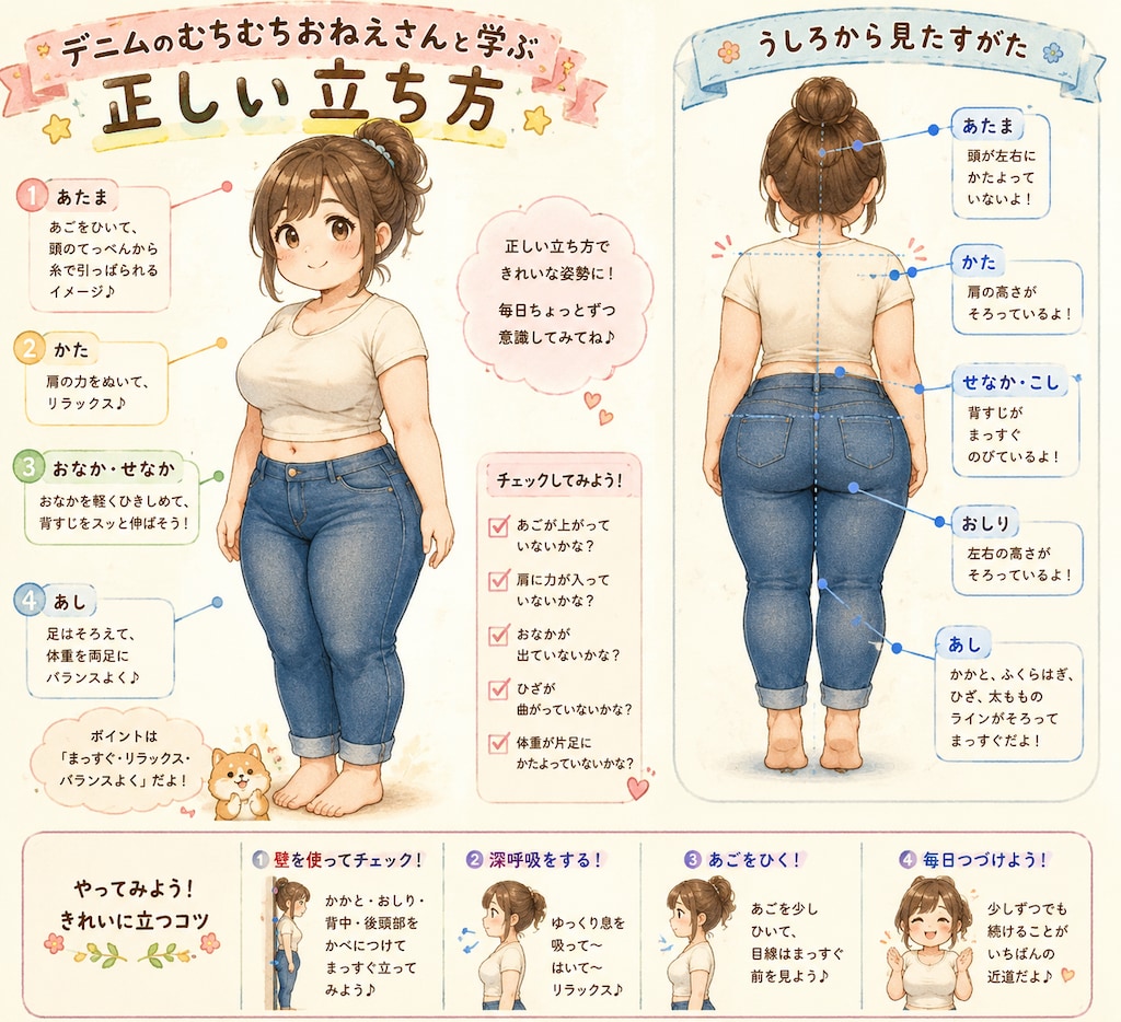 むちむちおねえさんと学ぼう正しい座り方と立ち方