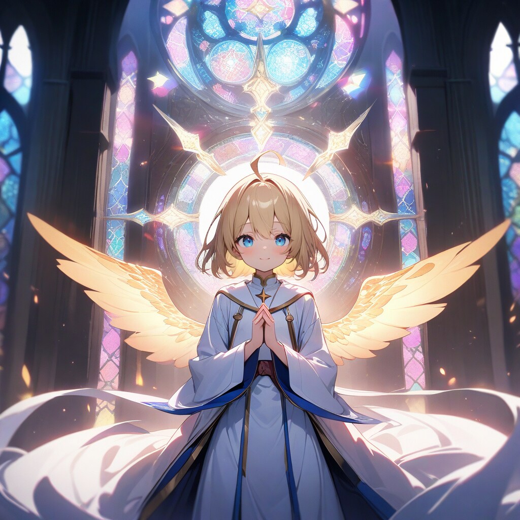 光の翼と祈るシスター