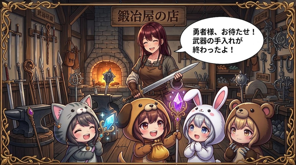 【KIGURUMI QUEST＃１０】鍛冶屋に武器を取りに行く