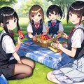 芝生でピクニック 3枚目