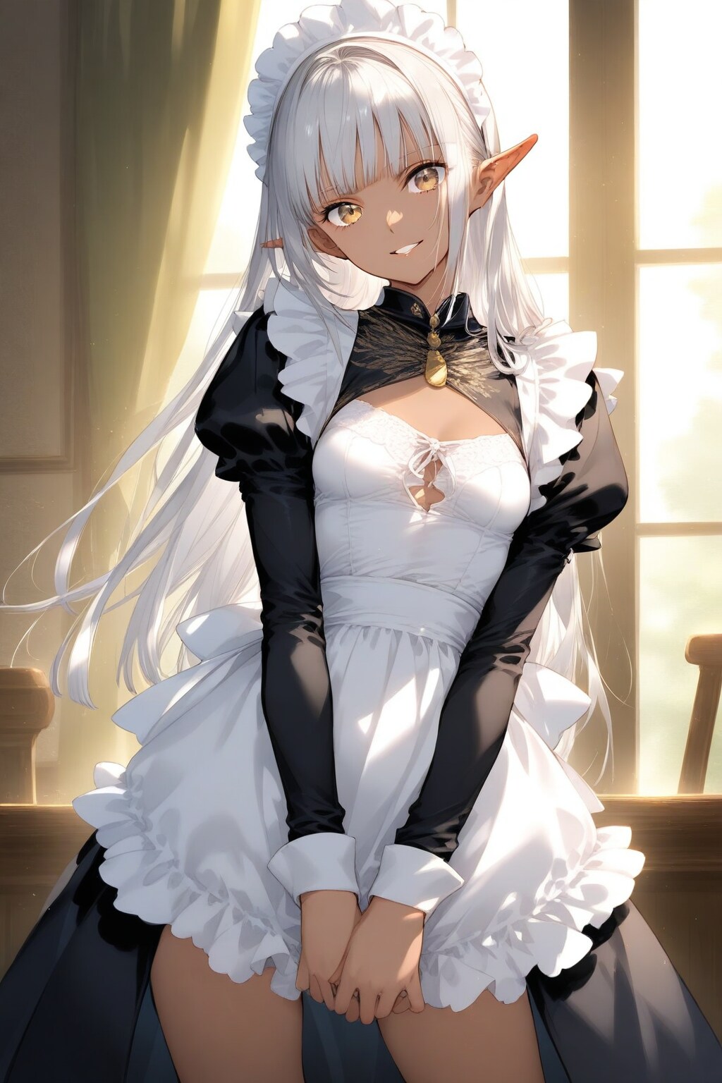 褐色エルフメイド