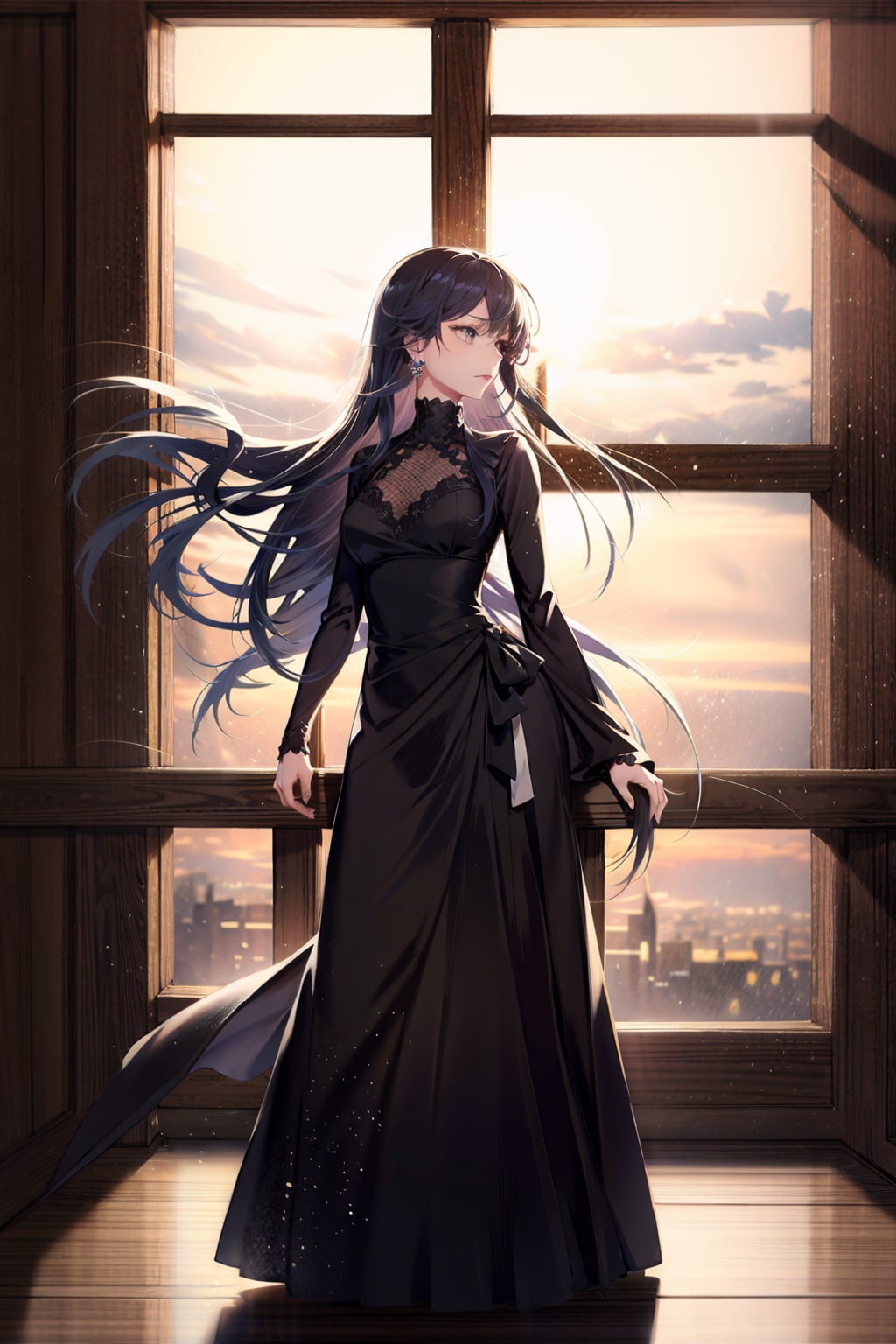 夕日を背に来ぬ人を待つ