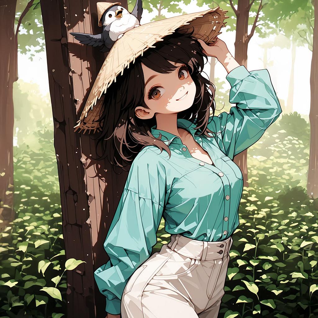 爺ちゃんにもらった菅笠 | の人気AIイラスト・グラビア