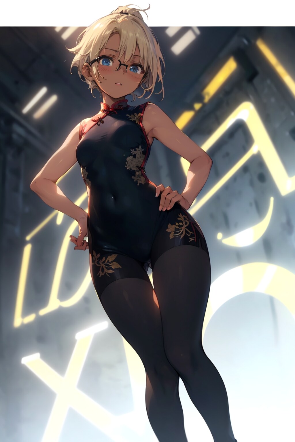 チャイナドレスっぽい眼鏡っ娘 | の人気AIイラスト・グラビア