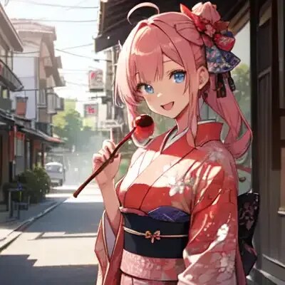 りんご飴と少女