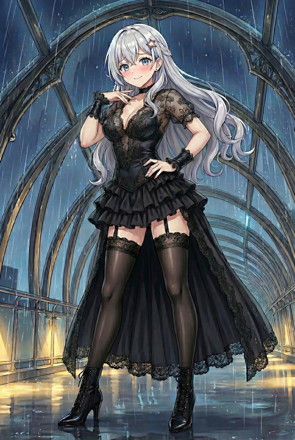 雨夜、玻璃回廊