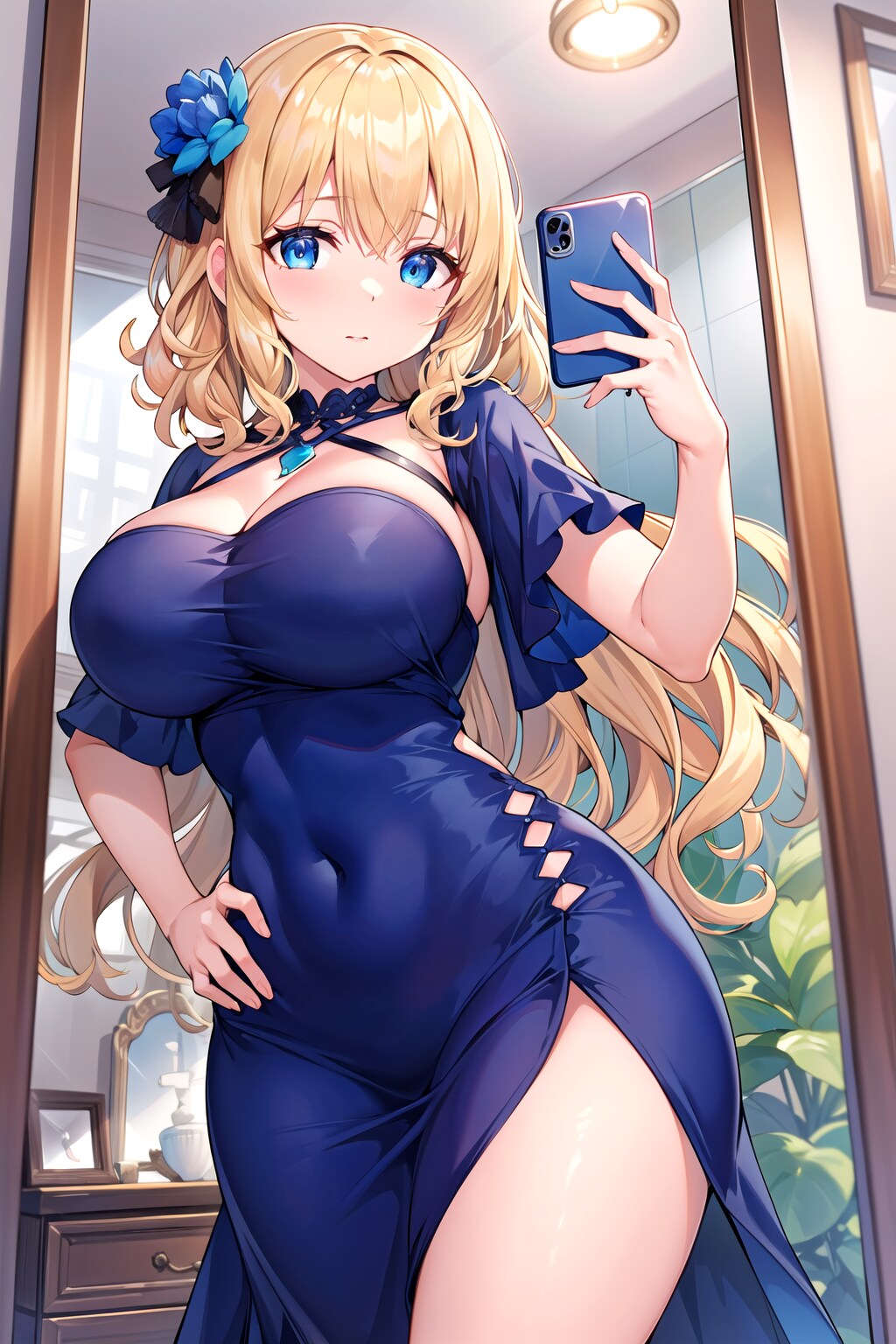 鏡セルフィー