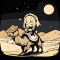 🍕🐫おピッツァと 拒否系ラクダと メイドちゃん ゆるゆる行くよ 月の砂漠を🍕🐫 4枚目