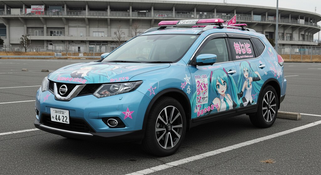 初音ミク痛車エクストレイルパトロールカー
