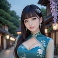 チャイナドレスの美女 12枚目