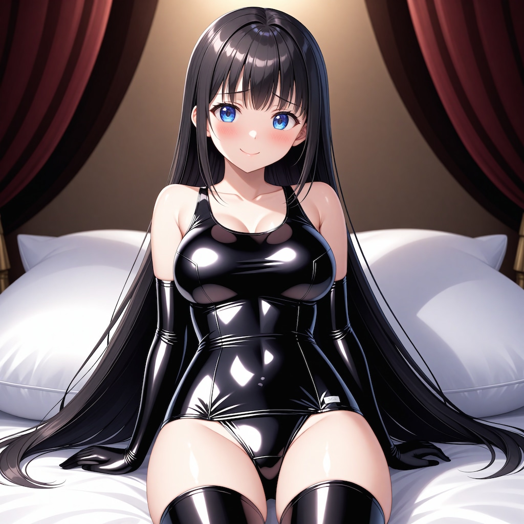 黒エナメル旧型スクール水着