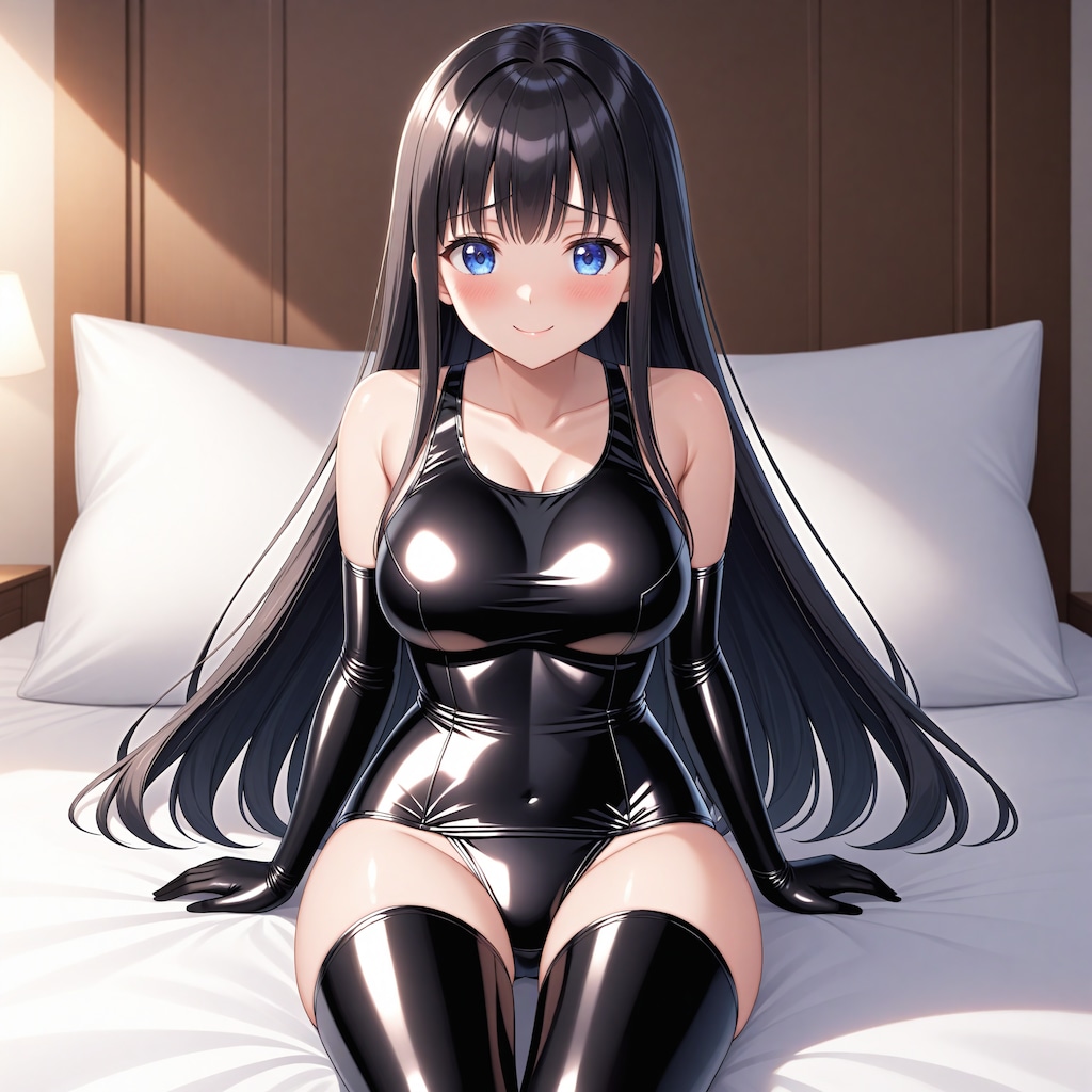 黒エナメル旧型スクール水着