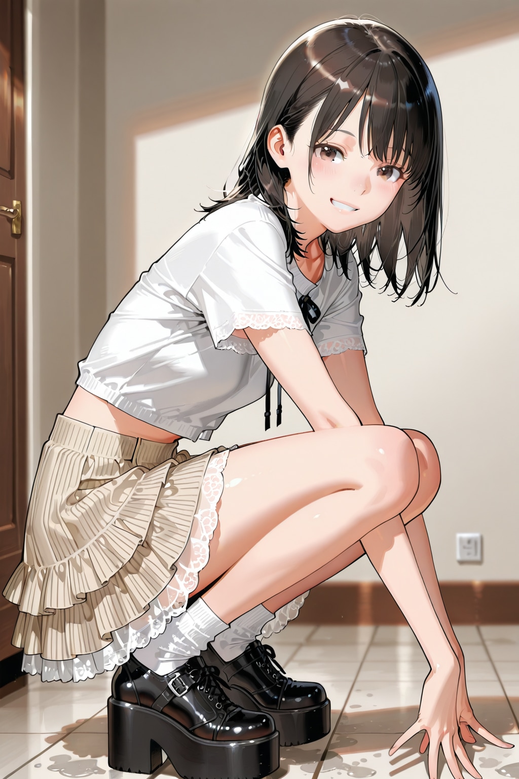 しゃがんでる子 | の人気AIイラスト・グラビア