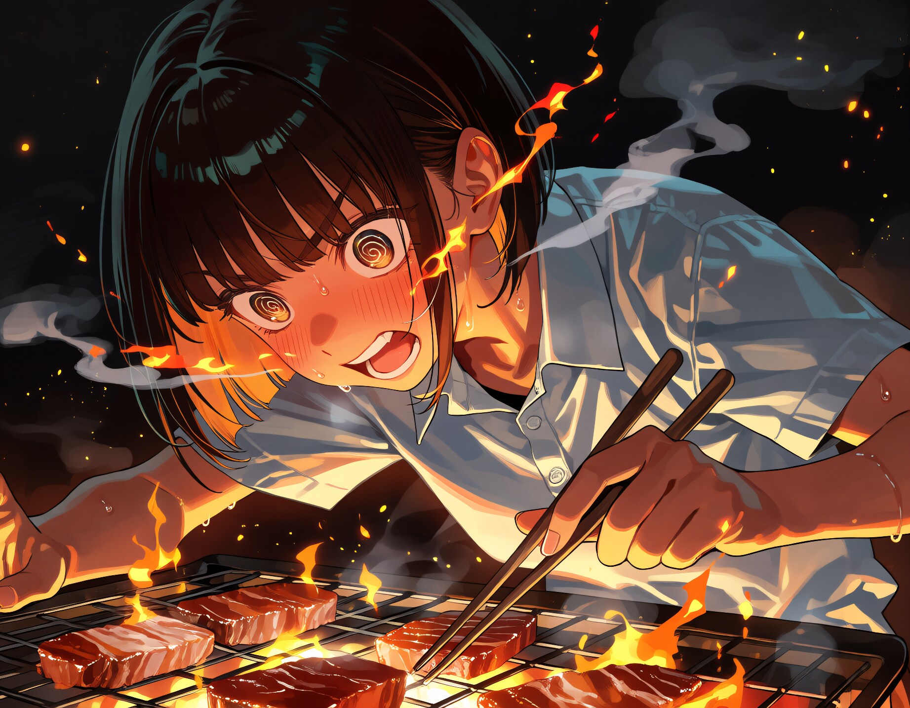 うおぉー、あっちー！ | の人気AIイラスト・グラビア