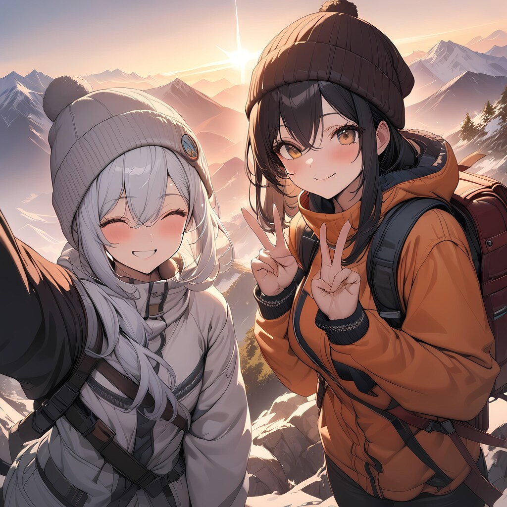 登山　記念撮影