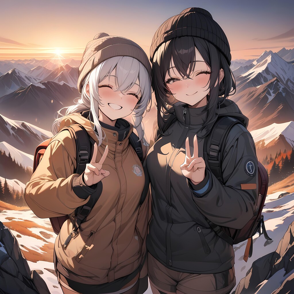 登山　記念撮影