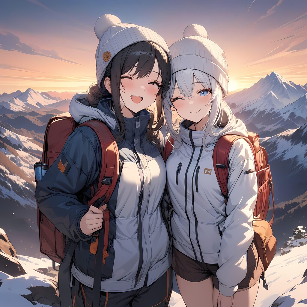 登山　記念撮影