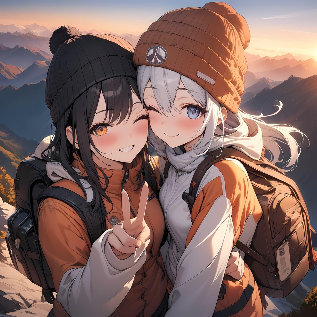 登山　記念撮影