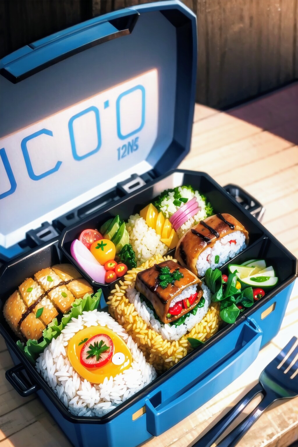 １文生成　サイバーパンク弁当