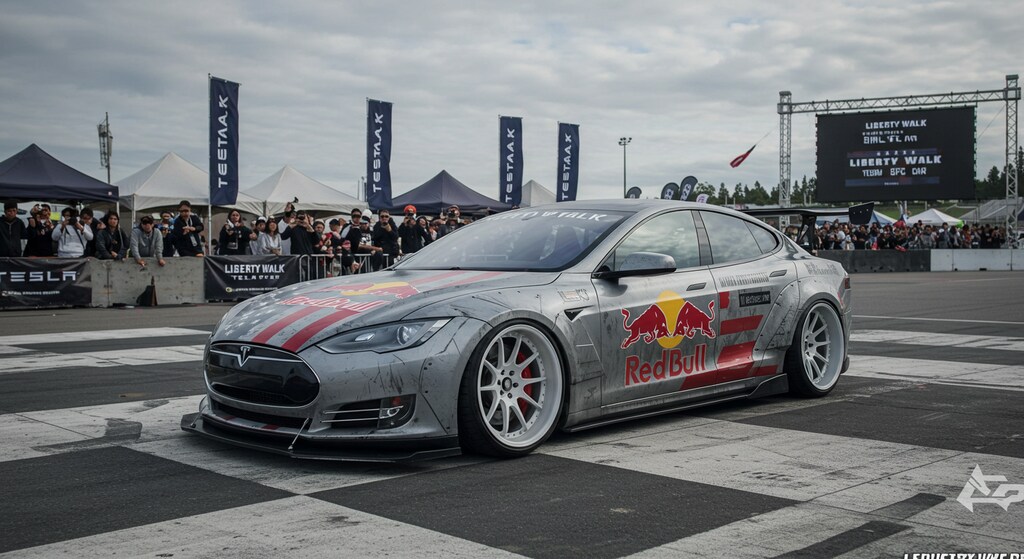 リバティーウォークレッドブルテスラのドリ車