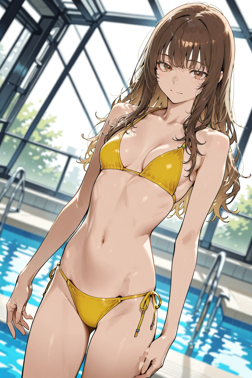 #DAISY 試作版　「ビビッドイエローのビキニ水着」を着た美少女