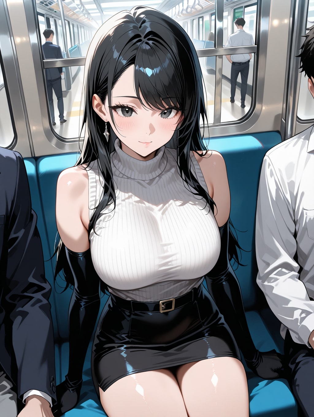 電車内で遭遇した美女