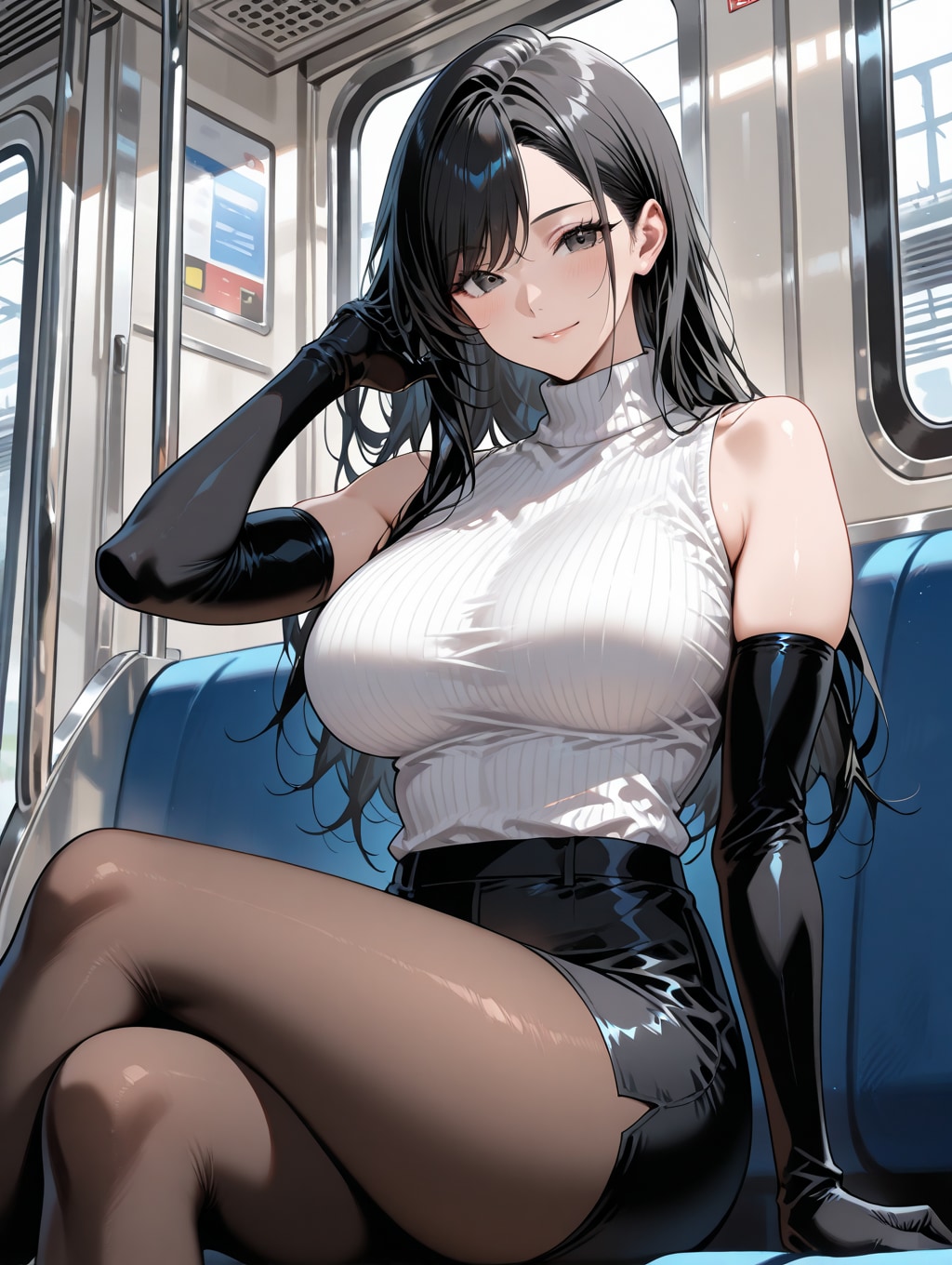電車内で遭遇した美女