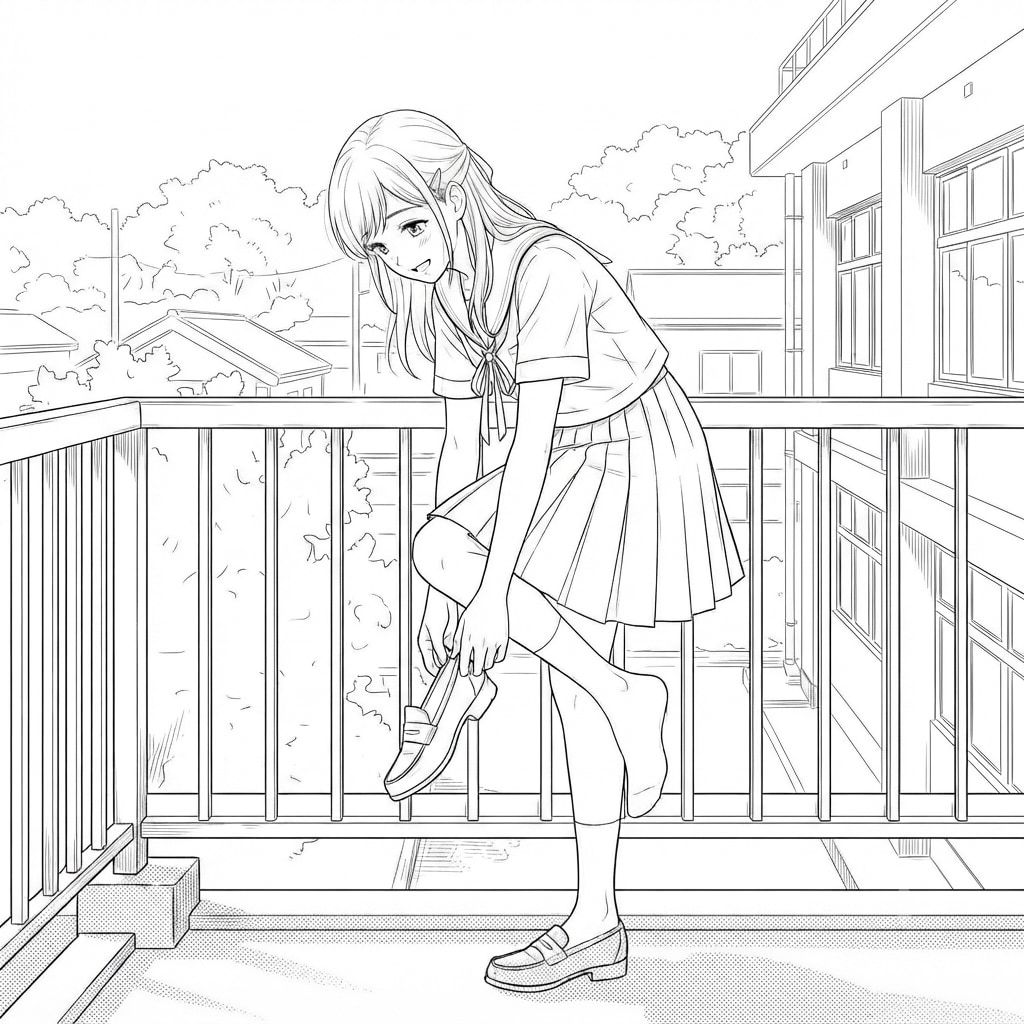 靴を履く少女