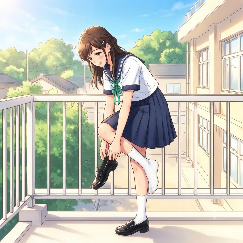 靴を履く少女