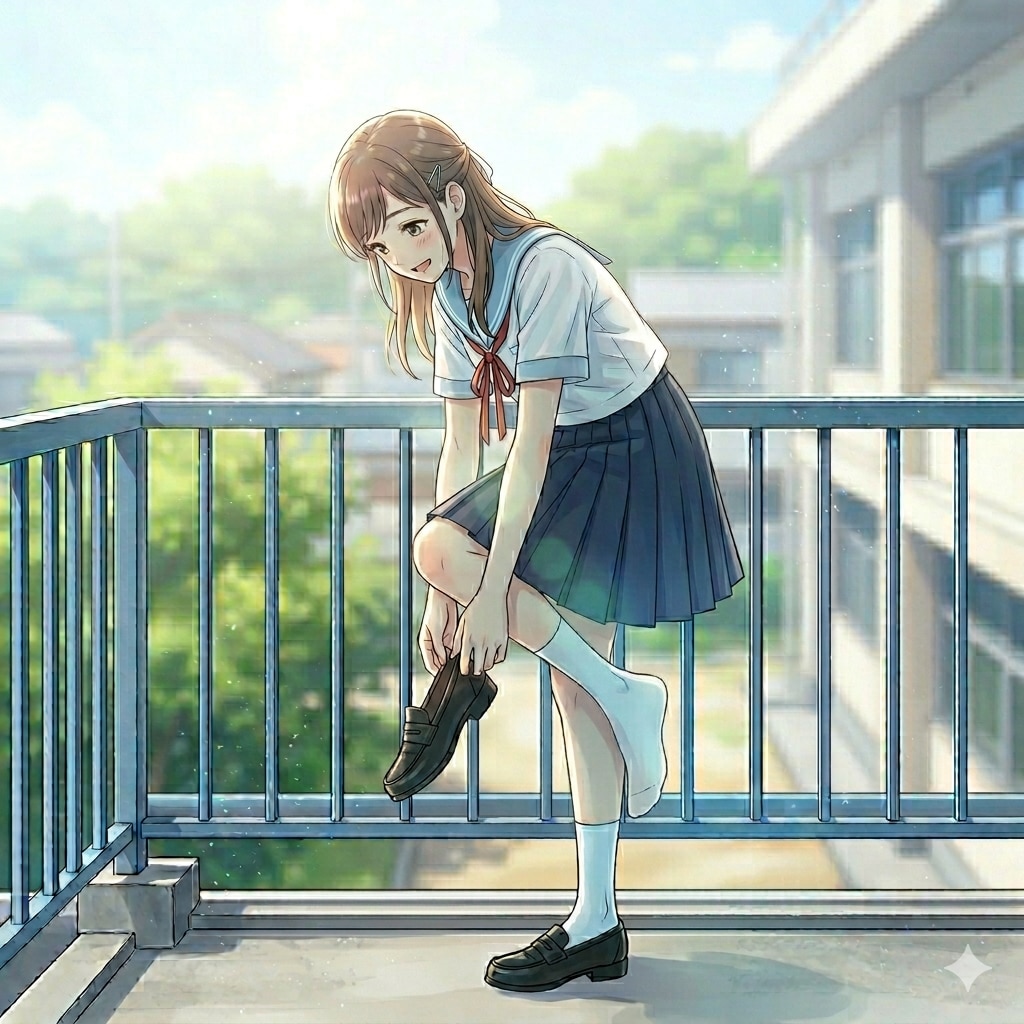 靴を履く少女