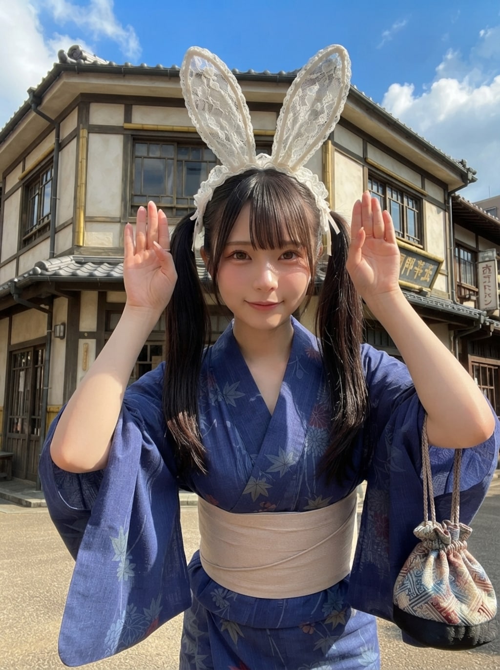 大正兎ポーズ