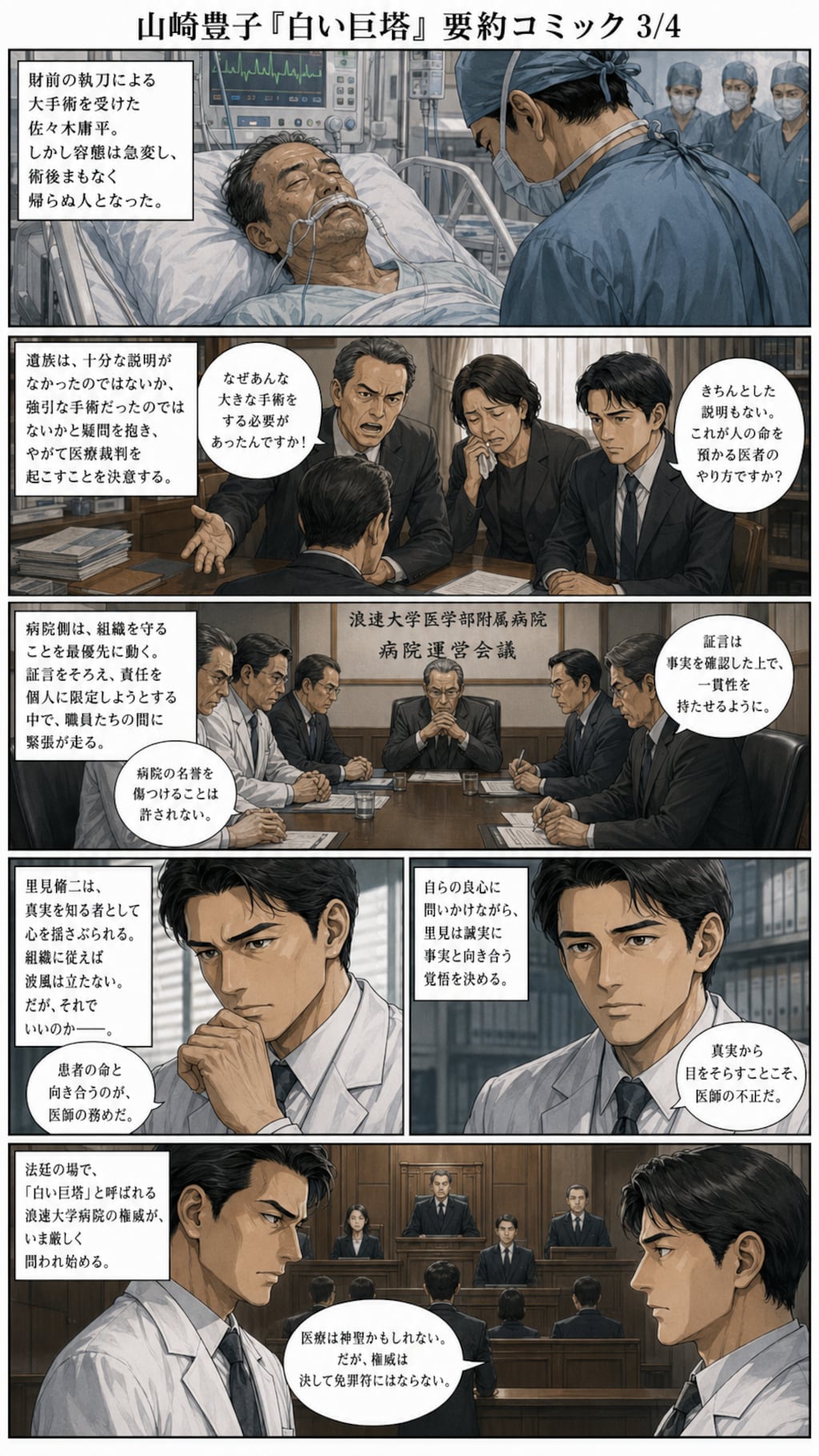 山崎豊子　白い巨塔要約コミック