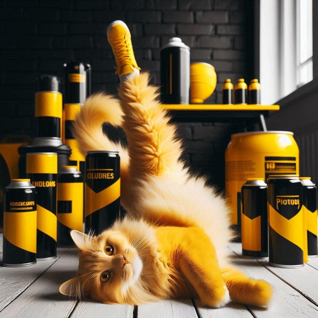 黒と黄色で彩られた猫