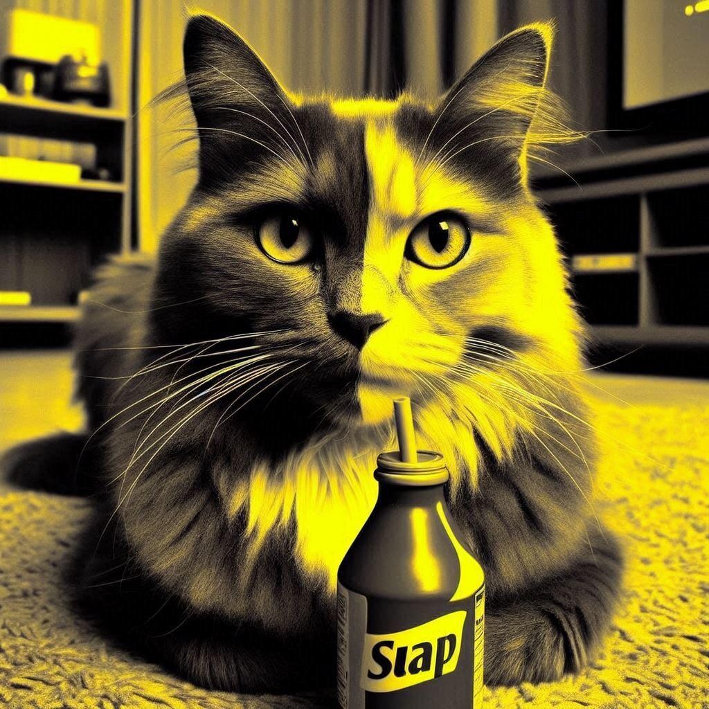 黒と黄色で彩られた猫