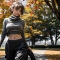 秋の朝、紅葉散策で おはよう～ 2枚目