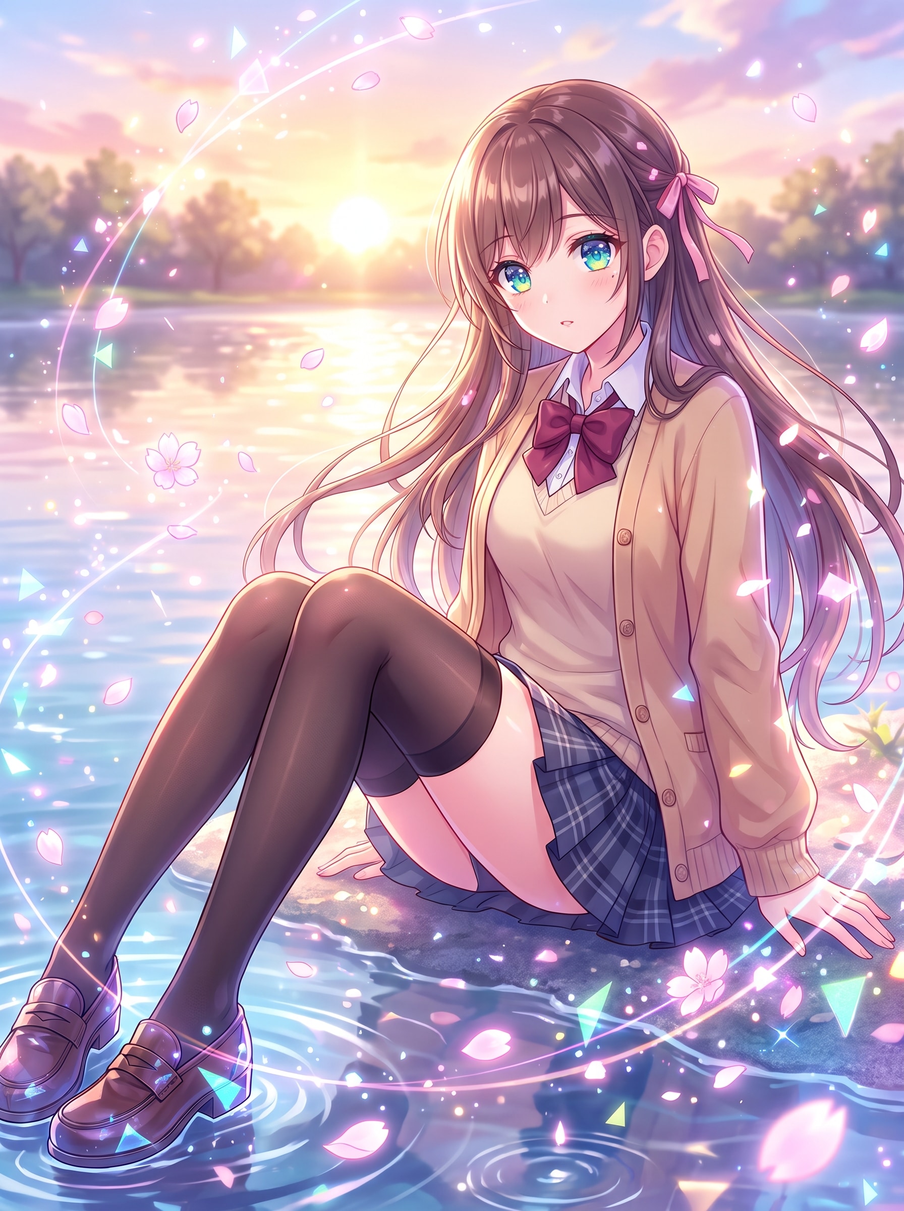 桜湖の微笑