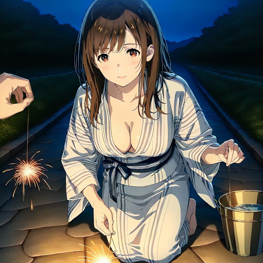 線香花火 | の人気AIイラスト・グラビア