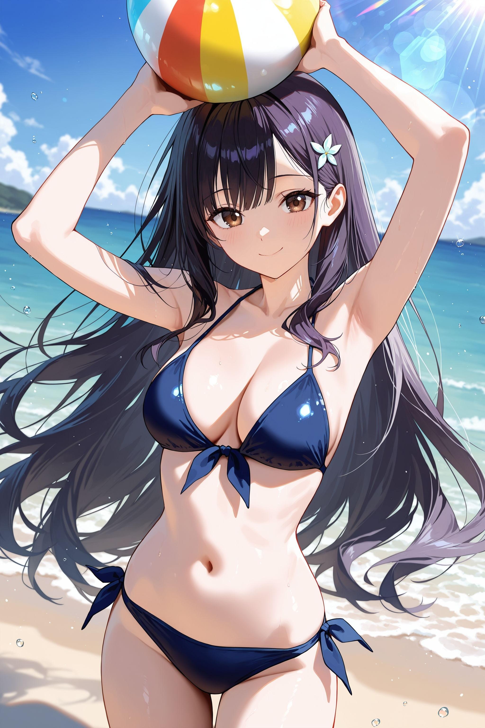 夏だ！ビーチだ！異世界だ！（異世界神社の巫女さん（神楽さん））