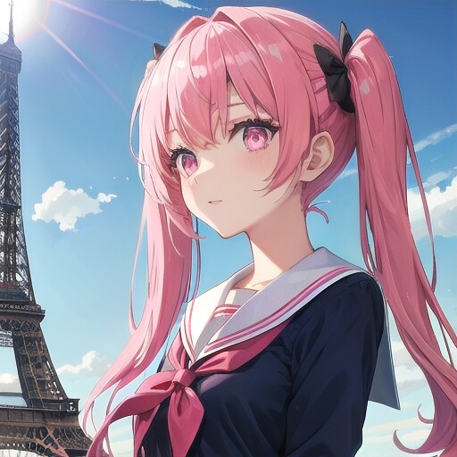 エッフェル塔と夜宵ちゃん
