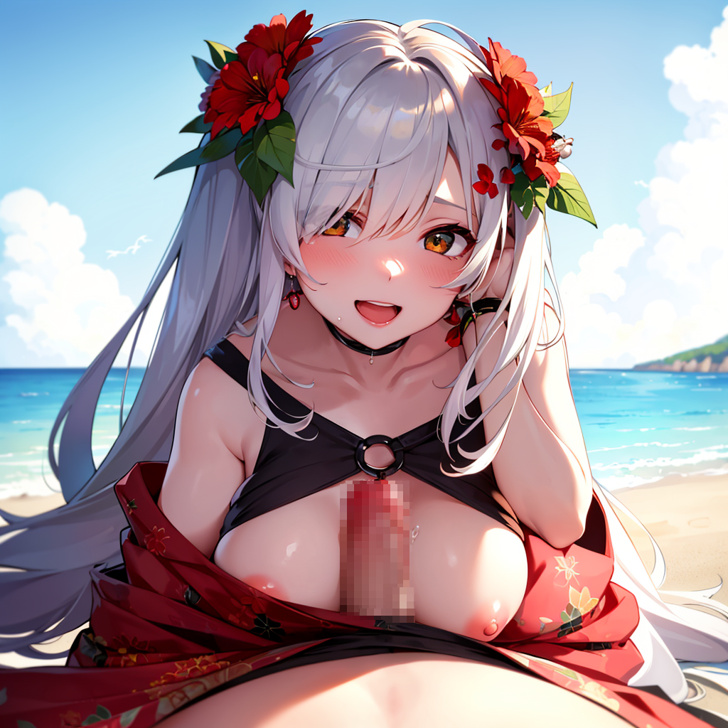 浜辺で野外水着ックス 4枚目