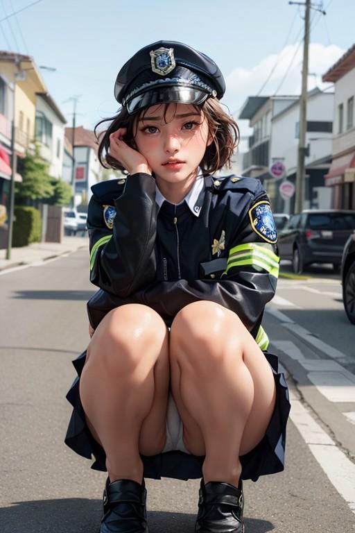 パンちら婦警さん