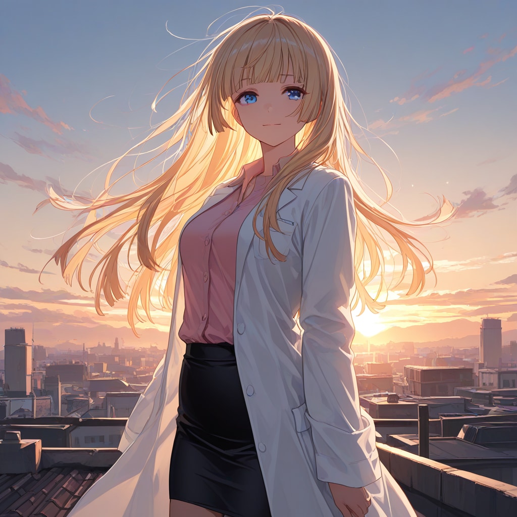 金髪白衣の女性 | の人気AIイラスト・グラビア