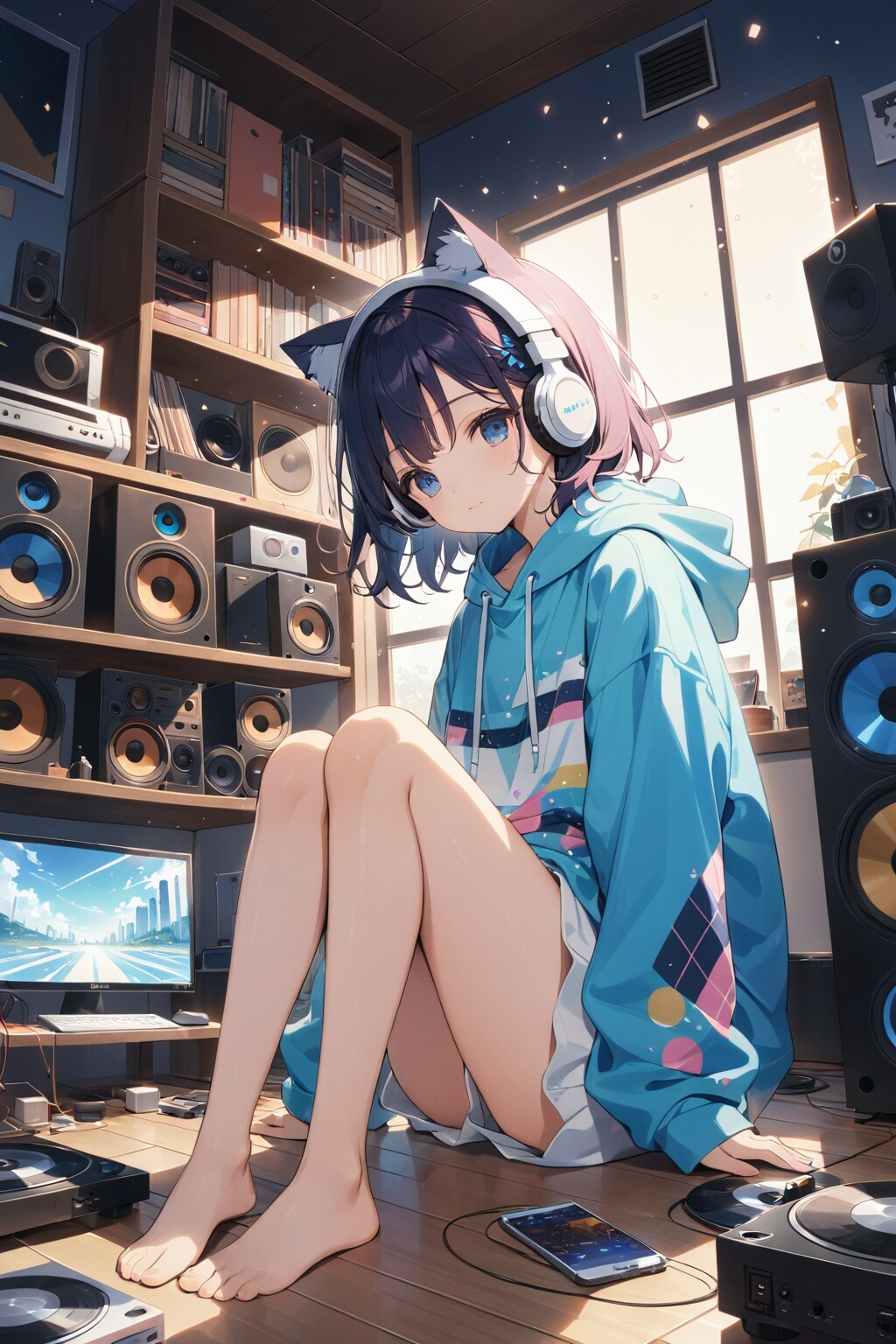 耳のいい少女猫