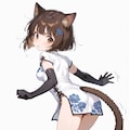 チャイナドレスのネコミミ少女 4枚目