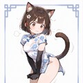 チャイナドレスのネコミミ少女 2枚目