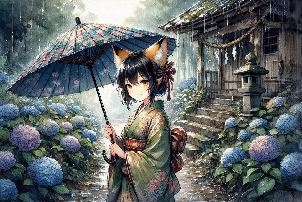 梅雨の紫陽花