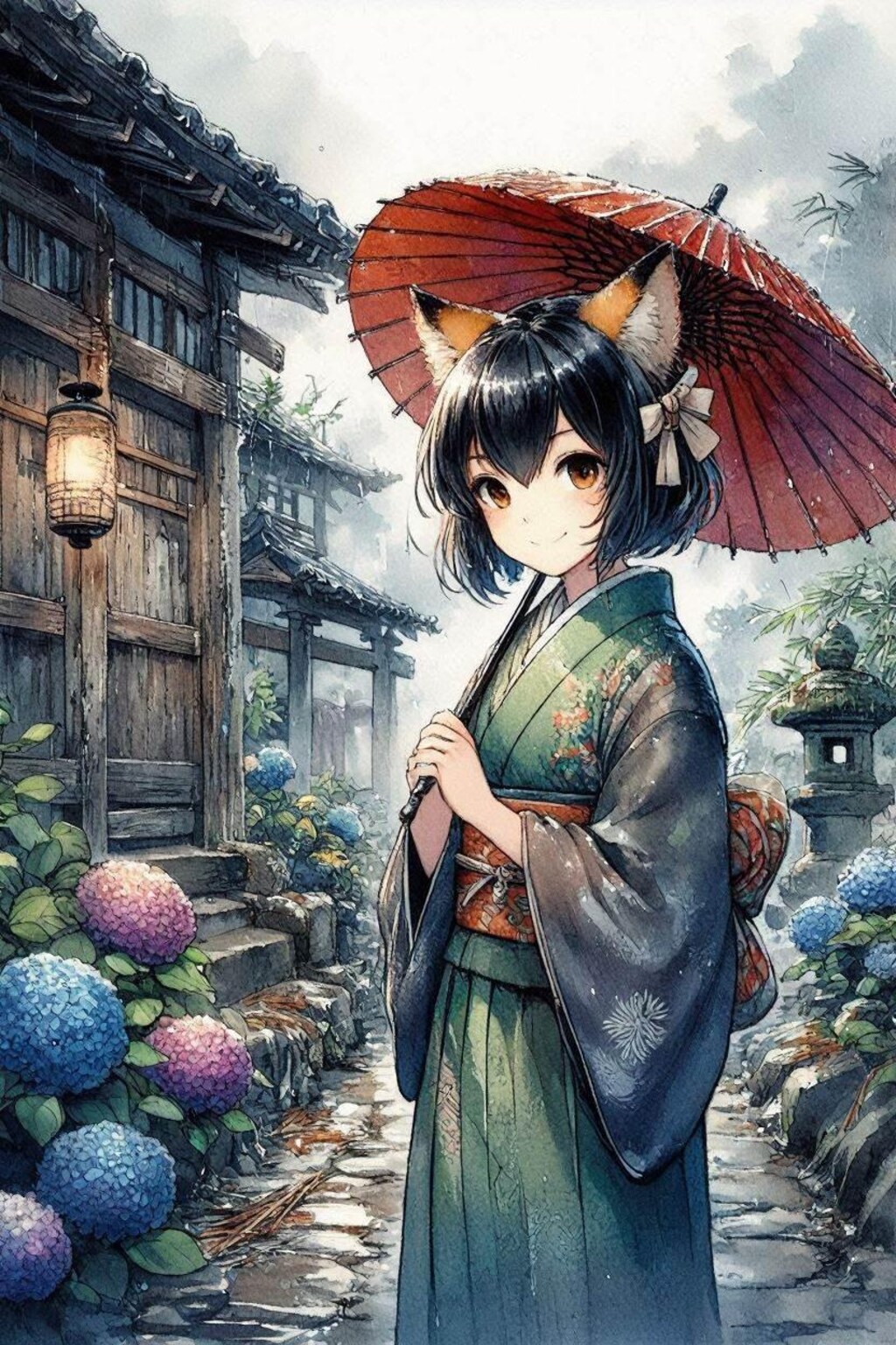 梅雨の紫陽花