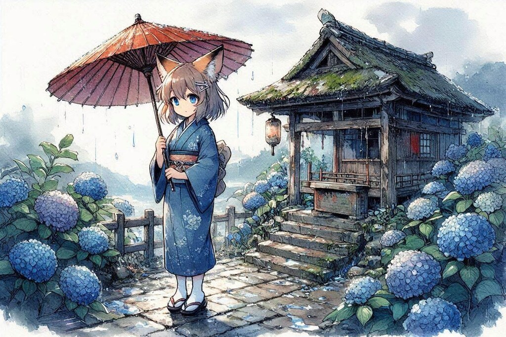 梅雨の紫陽花